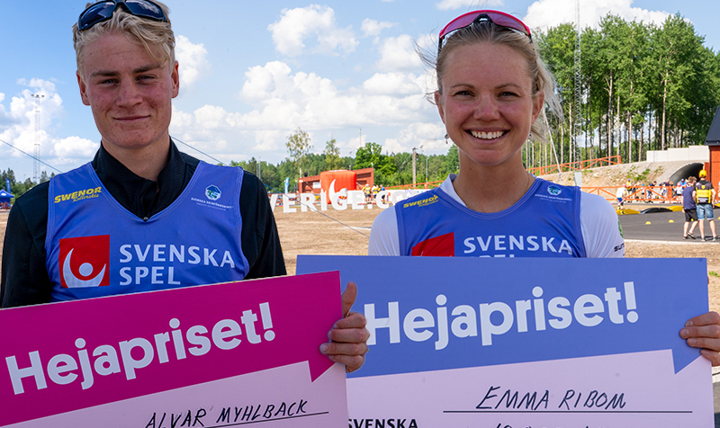Alvar Myhlback och Emma Ribom vann sommarens första Hejapriset i Ulricehamn.
